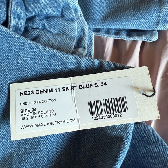 Magda Butrym Blue Denim Mini Skirt with Floral Detail - Picture 6 of 6